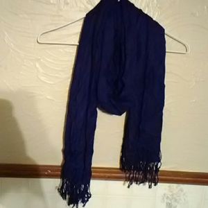 Dark Navy Blue Wide Woven Scarf by Dress Barn